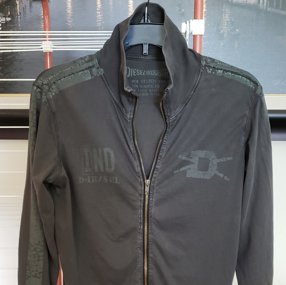 DIESEL forest green light zipper sweater